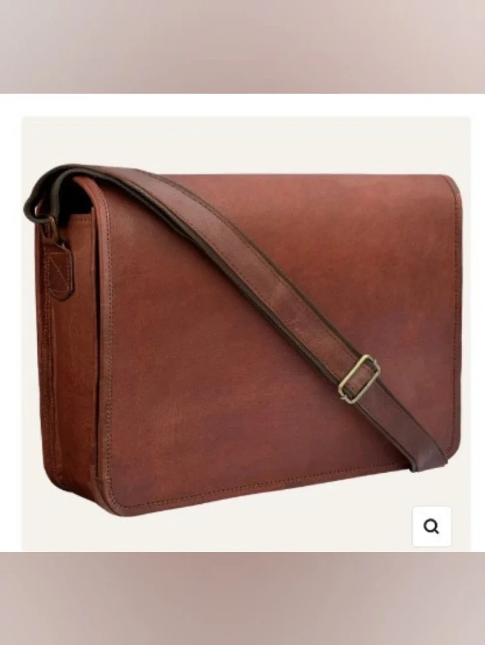 NEW! Rustic Tree Trekker Artisan Leather Messenger Bag - Brown
